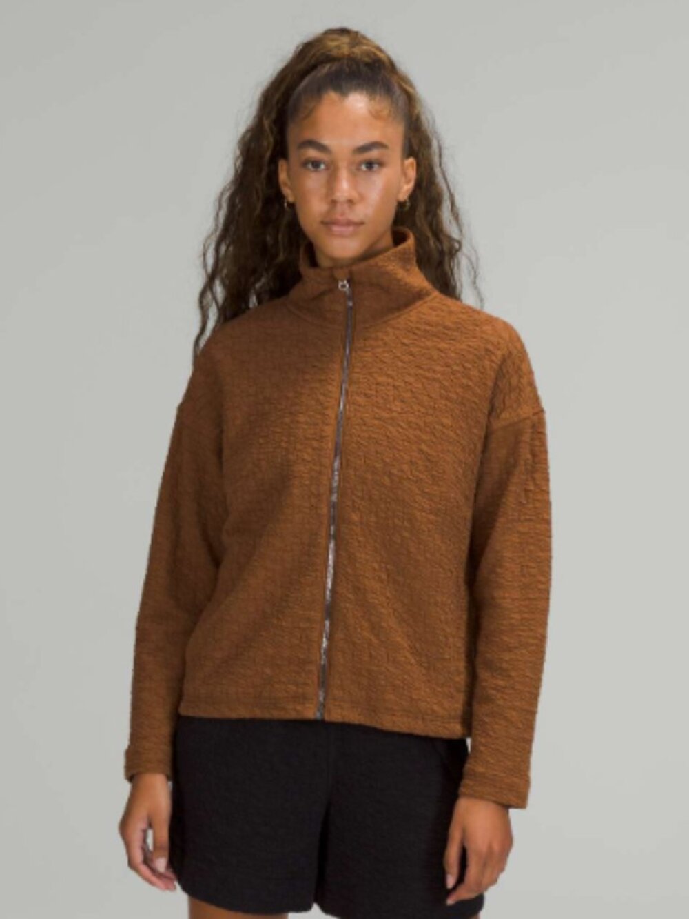 Lululemon Rippled Full Zip Women's Jacket in Copper Brown Size 8 - Fall Outdoors